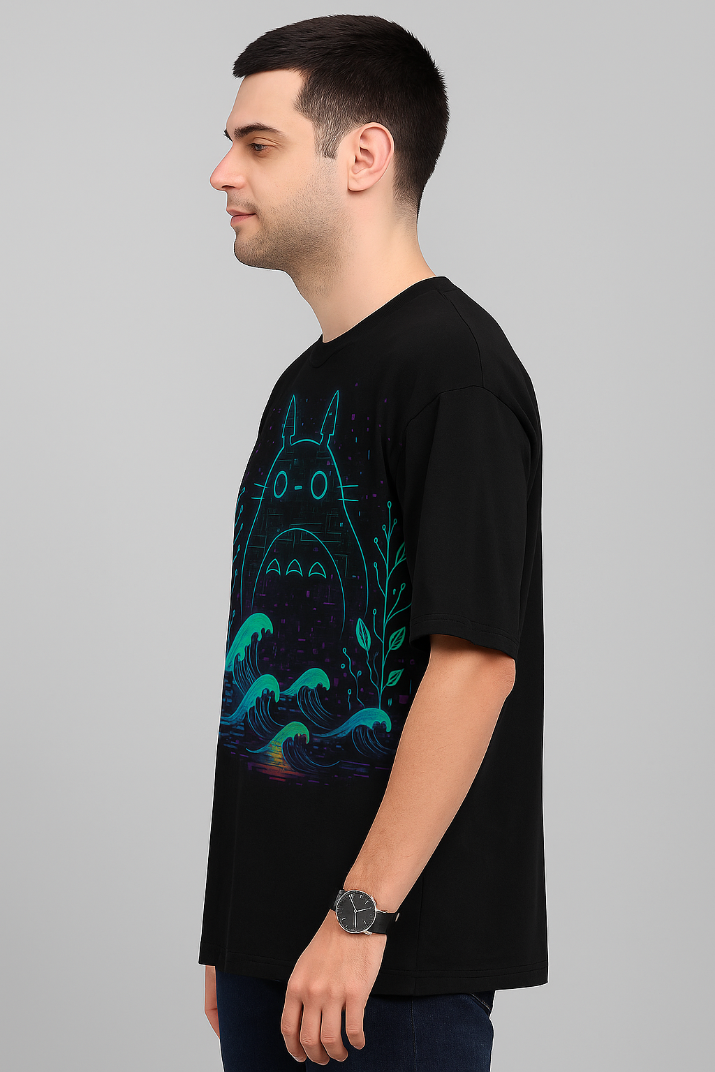 Neon Spirit in Pixel Waves