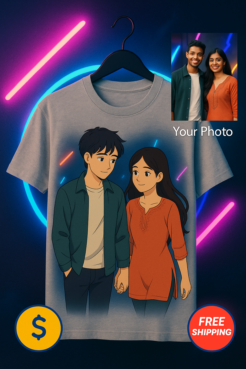 Insta Viral Ghibli T-Shirt – Upload Your Photo & Wear It