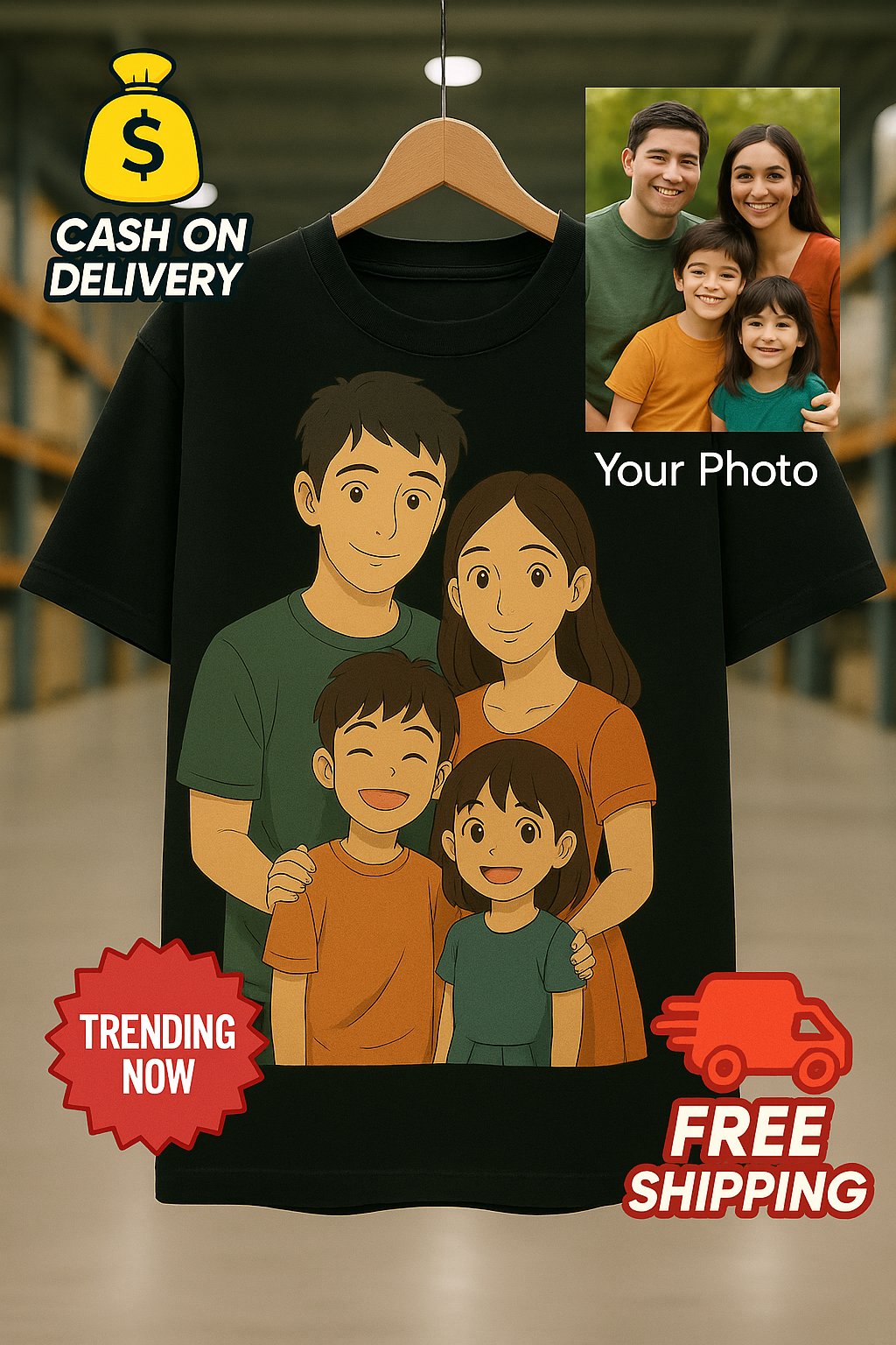 Insta Viral Ghibli T-Shirt – Upload Your Photo & Wear It