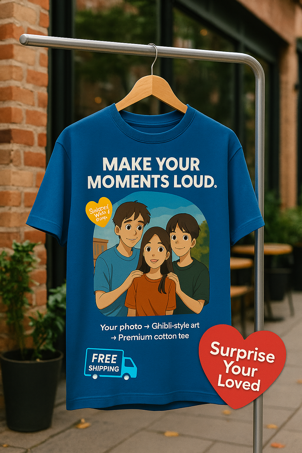 Insta Viral Ghibli T-Shirt – Upload Your Photo & Wear It